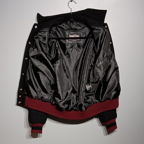 Vintage Black Stewart & Strauss Varsity Jacket (Men's Size Medium) - Picture 6 of 7